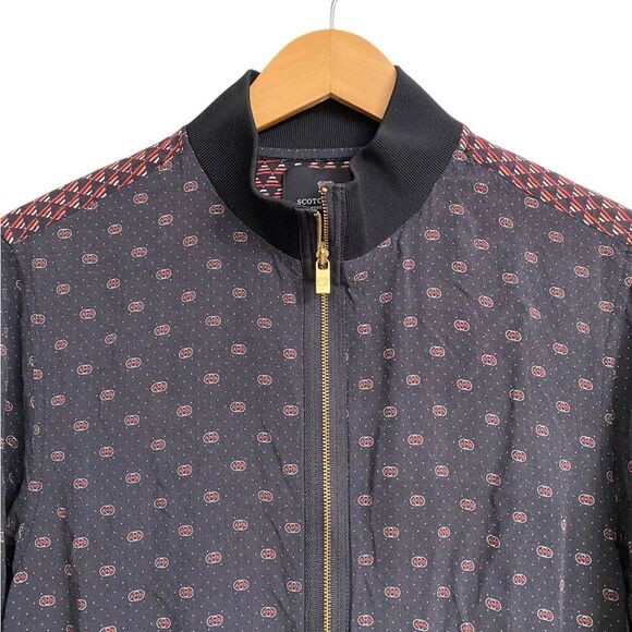 Scotch & Soda Men's 100% Viscose Full Zip Bomber Jacket Size S Black Amsterdam - Picture 4 of 16